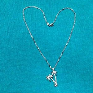 🌴Palm Trees on a Silver Chain Necklace. Coastal, beach, outdoors, beautiful.